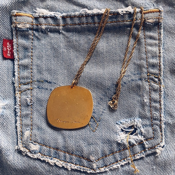 vintage modernist goldstone and enamel engraved from the 70s - Picture 5 of 8